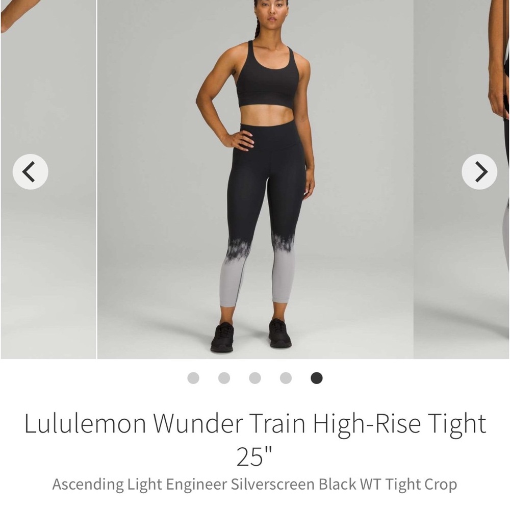 Lululemon Athletica Black and Gray Cropped Performance Pants